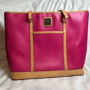 Dooney & Bourke Fuchsia Cynthia Leather Tote